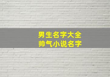 男生名字大全 帅气小说名字